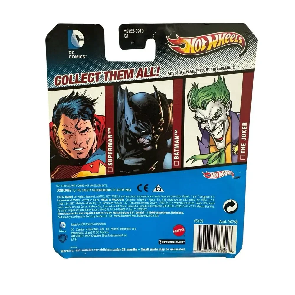 Hot Wheels DC Comics Superman 1:64 Y5153 Sealed, New Car Toy 2012